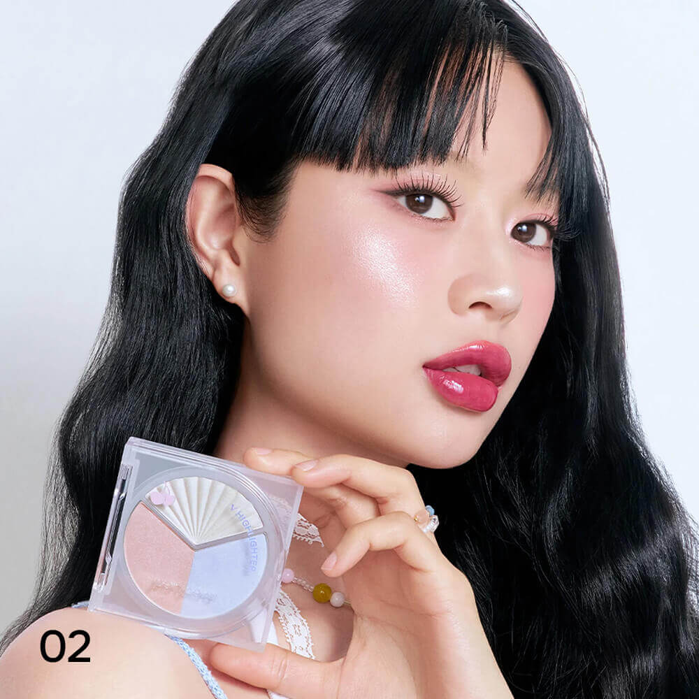 Трёхцветная палетка хайлайтеров Peripera V Highlighter