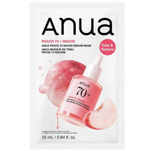 Тканевая маска с ниацинамидом и персиком для сияния кожи Anua Peach 70% Niacin Serum Mask