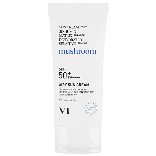 Увлажняющий солнцезащитный крем с грибом тремелла VT Cosmetics Airy Sun Cream SPF50+ PA++++
