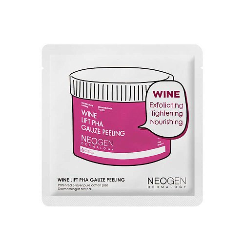 Очищающие пилинг-пэды с вином и кислотами Neogen Dermalogy Wine Lift PHA Gauze Peeling Pad