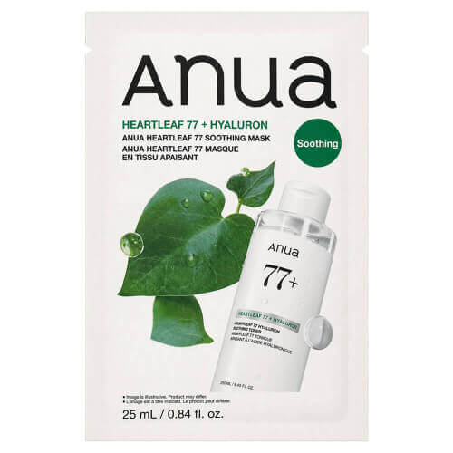 Успокаивающая тканевая маска на основе хауттюйнии Anua Heartleaf 77% Soothing Sheet Mask