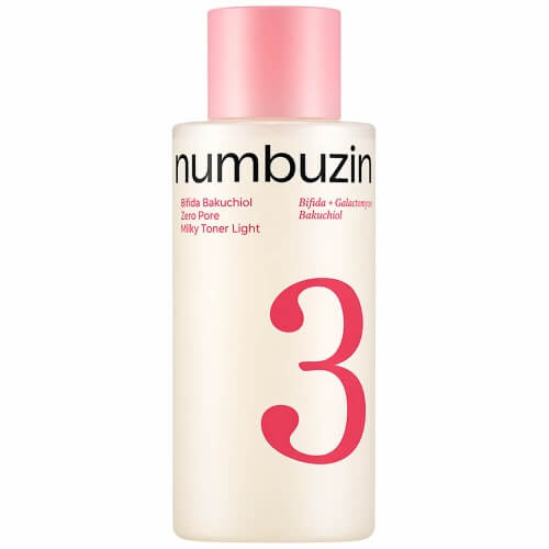 Лёгкий молочный тонер для сужения пор Numbuzin No.3 Bifida Bakuchiol Zero Pore Milky Toner Light