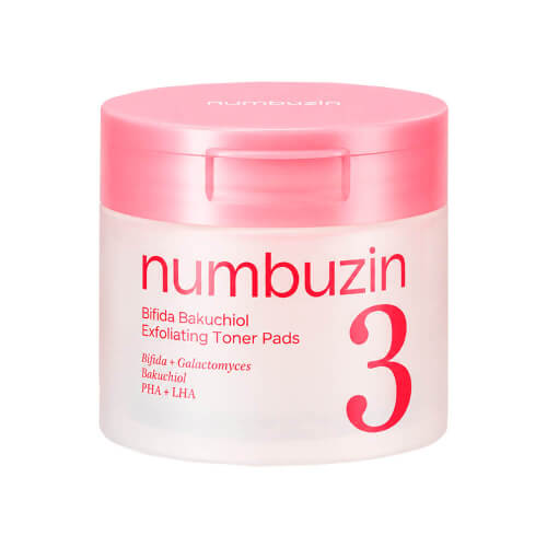 Мягкие пилинг-пэды для выравнивания рельефа numbuzin No.3 Bifida Bakuchiol Exfoliating Toner Pads