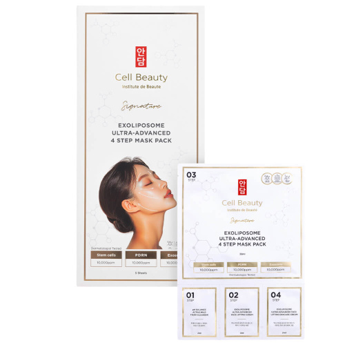 Набор четырёхфазных масок для лица Cell Beauty Exoliposome Ultra-Advanced 4 Step Mask Pack 5 шт.